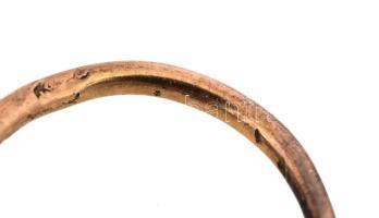 Antik arany (Au) 14k és ezüst (Ag) fülbevaló pár, régi típusú gyémántokkal, bruttó 3,7g