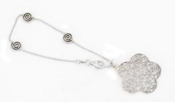 Ezüst (Ag) karlánc / bokalánc, filigrán függővel, jelzett, nettó 5,4g