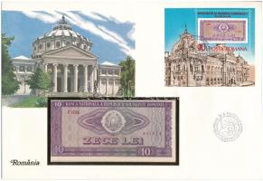 Románia 1966. 10L felbélyegzett borítékban, bélyegzéssel T:UNC Romania 1966. 10 Lei in envelope with stamp and cancellation C:UNC