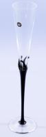 Rosenthal studio-line design váza, fekete és áttetsző üveg, jelzett, címkével jelzett, hibátlan, m: 35 cm