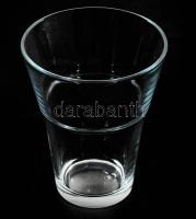 Skandináv üvegkaspó, designer: Marianne és Knut Hagberg. Címkével jelzett, hibátlan, m: 18 cm