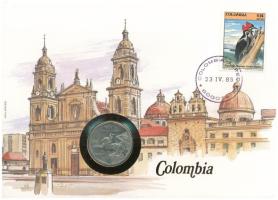 Kolumbia 1981. 10P Ni felbélyegzett borítékban, bélyegzéssel, német nyelvű leírással T:VF Colombia 1981. 10 Pesos Ni in envelope with stamp and cancellation, with German description C:VF