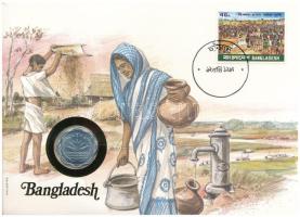 Banglades DN(1975) 10P Al "FAO" felbélyegzett borítékban, bélyegzéssel T:UNC Bangladesh ND(1975) 10 Paisa Al "FAO" coin in envelope with stamp and cancellation C:UNC