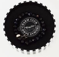 Thomas Sabo ezüst (Ag) karkötő, charmmal, csizolt ónix gyöngyökkel, jelzett, díszdobozban