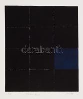 Jakab Imre (1937-): Nero-blu (fekete-kék). Rézkarc, papír, jelzett, számozott (3/8). 23,5x20 cm