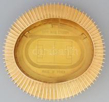 1988-as Szöuli olimpia szuvenírtárgya: az olimpiai stadion bronz makettje, bársonybevonatú díszdoboz...