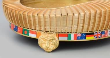 1988-as Szöuli olimpia szuvenírtárgya: az olimpiai stadion bronz makettje, bársonybevonatú díszdoboz...