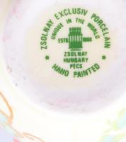 Zsolnay alapmázas kis kaspó, jelzett, hibátlan, m: 7 cm