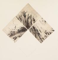 Laluk György (1954-2020): "Vázlatok a Tao Te King-hez II., 1996. Rézkarc, hidegtű, papír, jelzett, művészpéldány EA VI./VII. számozással, 32×42 cm