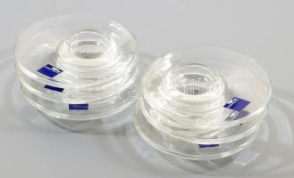 Leonardo hatszemélyes design üveg lágytojáskínáló szett, jelzett, hibátlan, d: 11,5 cm