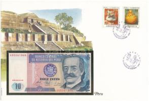 Peru 1987. 10I felbélyegzett borítékban, bélyegzéssel T:AU Peru 1987. 10 Intis in envelope with stamp and cancellation C:AU