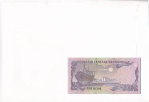 Katar DN(1996) 1R felbélyegzett borítékban, bélyegzéssel T:UNC
Qatar ND(1996) 1 Riyal in envelope w...