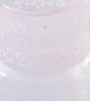 Szecessziós zománcfestett hutaüveg kancsó, jelzés nélkül, hibátlan, m: 27 cm