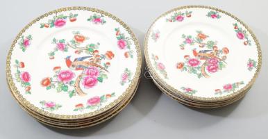 F. Winkle &amp; Co. "Pheasant" angol 11 darabos tál garnitúra, jelzett, kopással, 1-1 lepattanással, d: 20-22,5 cm