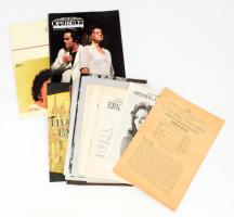 cca 1942-2008 Színházi témájú nyomtatványok, Magyar Állami Operaház - Erkel Színház programfüzetek, ismertető prospektusok, stb., összesen kb. 30 db