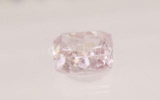 Pink briliáns 0,17 ct halvány rózsaszín párna csiszolás, I2 Tanúsítvánnyal.