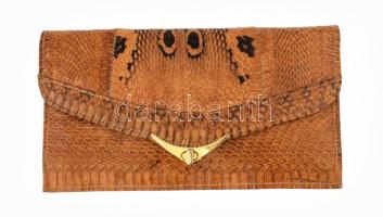 Krokodilbőr táska, jó állapotban, 13x24 cm