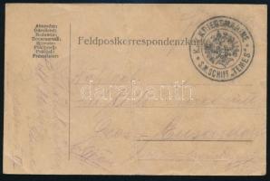 1915 Tábori posta levelezőlap "K.u.K. KRIEGSMARINE / S.M.SCHIFF TEMES"