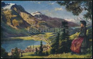 1918 Színes képeslap Pestszentlőrinczre küldve, teljes magyar nyelvű tartalommal "K.u.K. FELDPO...