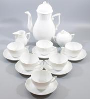 Herendi fehér mázas teás készlet. Jelzett (benyomott jelzés), hibátlan