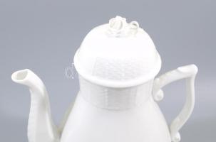 Herendi fehér mázas teás készlet. Jelzett (benyomott jelzés), hibátlan