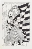 Szász E jelzéssel: Páros. Tus, papír, lap széle foltos, 33x21 cm