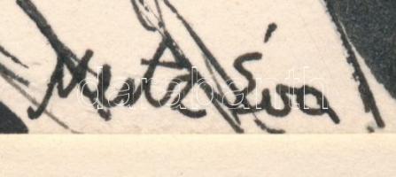 Metz Éva (1957-), 2 db rajz: Ló portrék. Tus, papír. Mindkettő jelzett. 17x12 és 16,5x12 cm