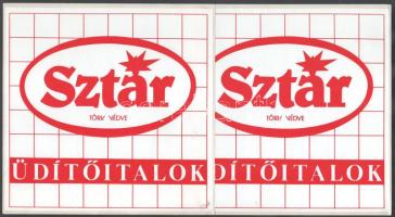 cca 1980 Sztár üditőitalok, 2 db retro matrica, 23x23 cm.