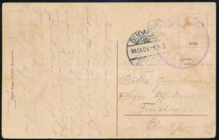 1915 Tábori posta Lánchíd képeslap "K.u.K. KRIEGSMARINE / S.M.S. ENNS" "BUDAPEST"