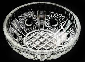 Kristály kínáló tál, hibátlan, d: 20 cm