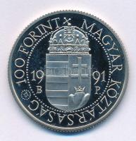 1991. 100Ft Cu-Ni "II. János Pál pápa látogatása" kapszulában T:PP Adamo EM119