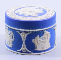 Wedgwood ékszeres doboz, jelzett, sérült, d: 6 cm