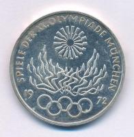 Német Szövetségi Köztársaság 1972F 10M Ag "Nyári Olimpiai Játékok München / Olimpiai Láng" T:AU (eredetileg PP) Federal Republic of Germany 1972F 10 Mark Ag "Olympic Games Munich / Olympic Flame" C:AU (originally PP) Krause KM#135