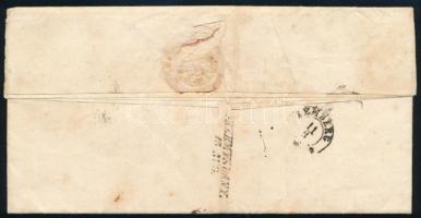 1856 6kr + 3kr MP III. levélen, a 3kr enyhén üreges nyomat, "PESTH" - "PRZEMYSLANY.&q...