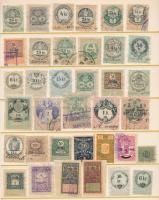 1860-1930 Okmánybélyeg gyűjtemény, berakólapon nagy címletekkel