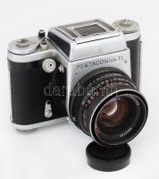 Pentacon Six TL fényképezőgép Carl Zeiss MC Biometar 2,8/80 objektívvel, bőr tokkal