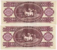 1993. 100Ft (2x) sorszámkövetők, egyiken nyomdai papírránc T:XF
Adamo F38