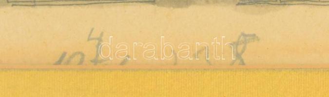 Jelzés nélkül, feltehetően XX. sz. első fele: Templombelső. Tus, papír. Üvegezett, dekoratív fakeret...