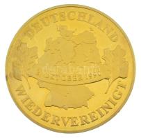 Németország 1990. "Németország újraegyesítése" kétoldalas sárgaréz emlékérem fólia tokban ...