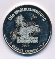 Németország 2000. "EXPO 2000 - Hannoveri Világkiállítás" kétoldalas Cu-Ni emlékérem firkált fóliatokban (39,5mm) T:AU, (eredetileg PP) Germany 2000. "World Expo Hannover" two-sided Cu-Ni commemorative medal in scribbled foil case (39,5mm) C:AU, (originally PP)