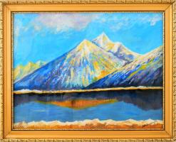 Mednyánszky jelzéssel: Hegyvidéki táj. Olaj, papír. 35x45 cm. Dekoratív, üvegezett fakeretben.