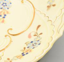 Zsolnay süteményes készlet, virág mintával., Kézzel festett, jelzett, hibátlan 6+1 db Nagy tál 30 cm