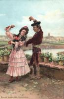 Folkwear from Sevilla, Andalusia litho