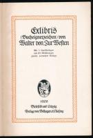 Exlibris (Bucheignerzeichen) von Walter von Zur Westen. Kulturgeschichtliche Monographien 4. Bielefe...
