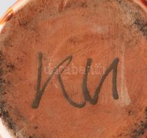 KN jelzéssel: Korsó pár. Mázas kerámia, jelzett, hibátlan 15 cm