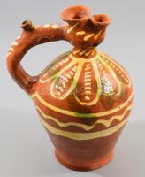 Csalikancsó. Mázas cserép. XX. sz eleje. hibátlan 23 cm