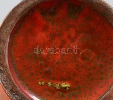 Csizmadia Margit: Padlóváza. Mázas kerámia, kézzel festett, jelzett, hibátlan m: 42 cm