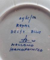 Royal Delft tányér. Kézzel festett, jelzett, kopással 23 cm