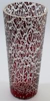 Fatörzs mintás váza. Többrétegű Formába öntött, anyagában színezett, hibátlan 29 cm