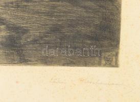 Ludwig Hesshaimer (1872-1956): I. világháborús huszár járőrök a Sannál, 1915. Rézkarc, papír, jelzet...